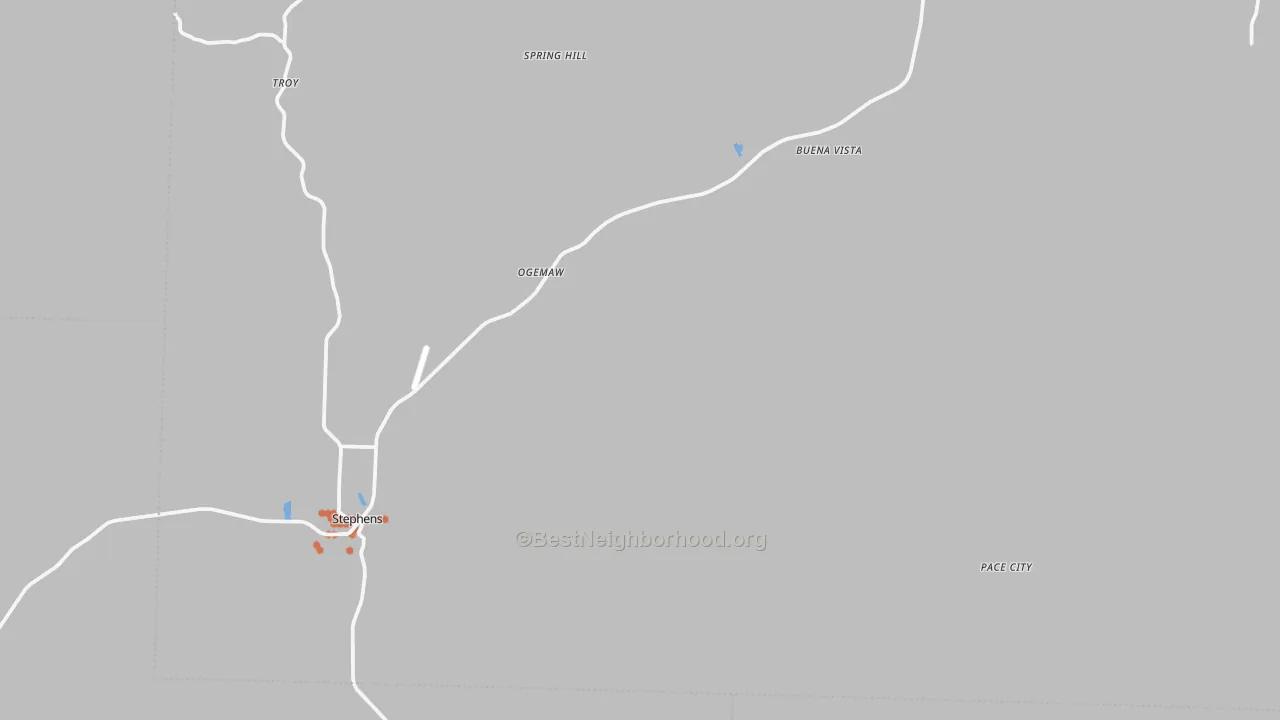 Bike Grade map of Stephens, AR