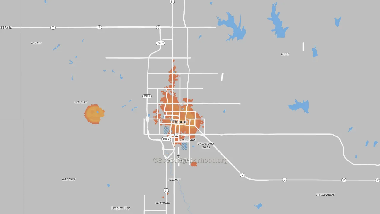Bike Grade map of Stephens County, OK