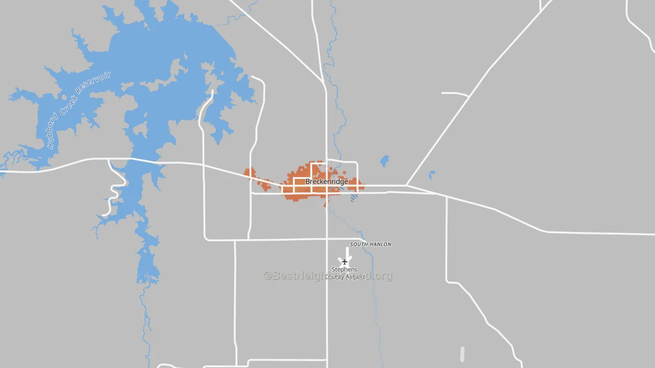 Bike Grade map of Stephens County, TX