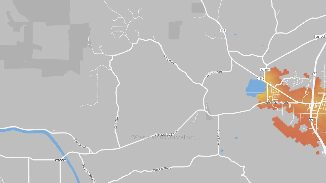 Bike Grade map of Stephens, OR