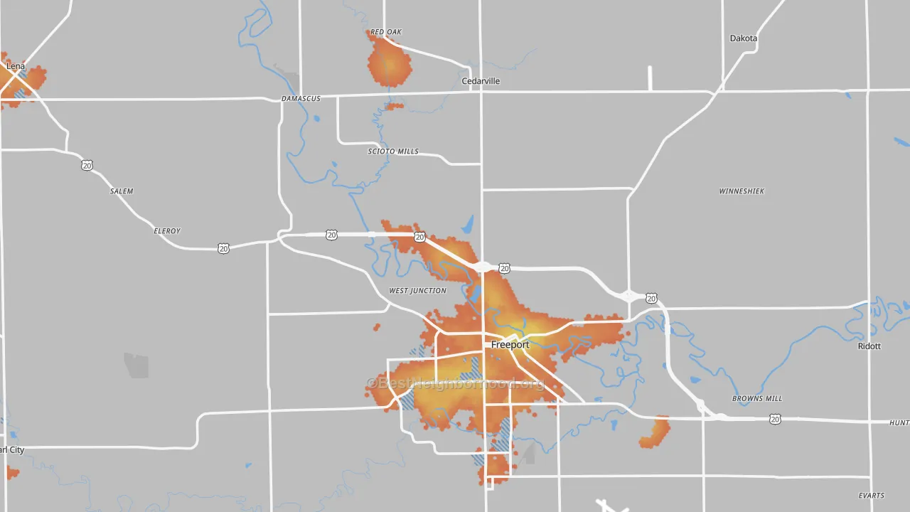 Bike Grade map of Stephenson County, IL