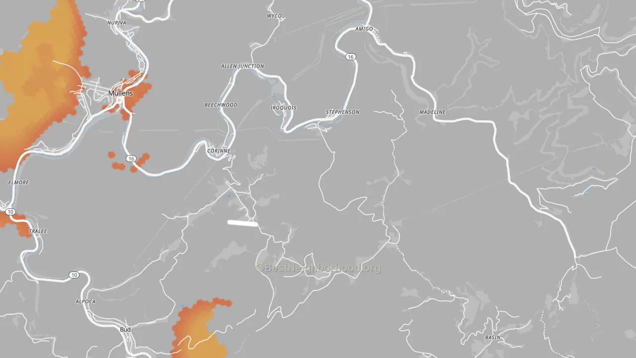 Bike Grade map of Stephenson, WV