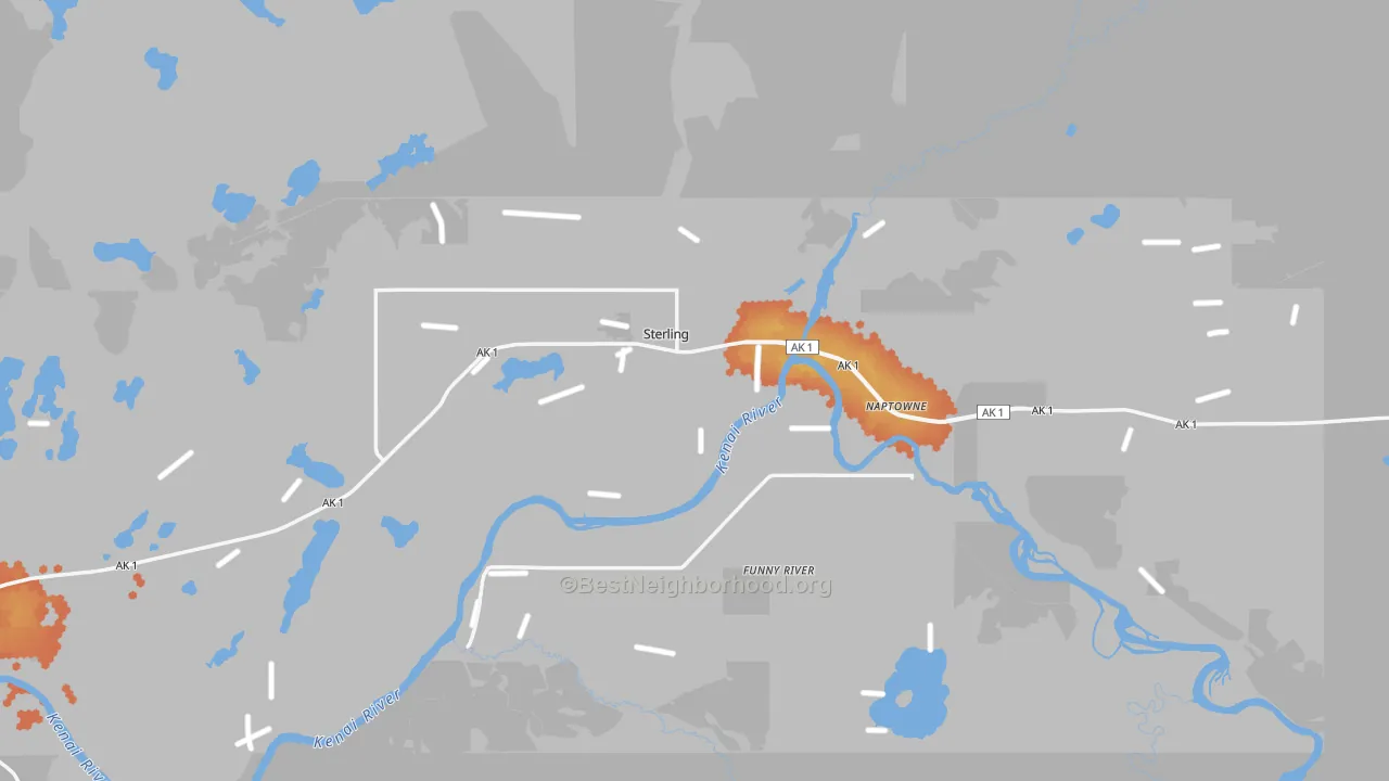 Bike Grade map of Sterling, AK