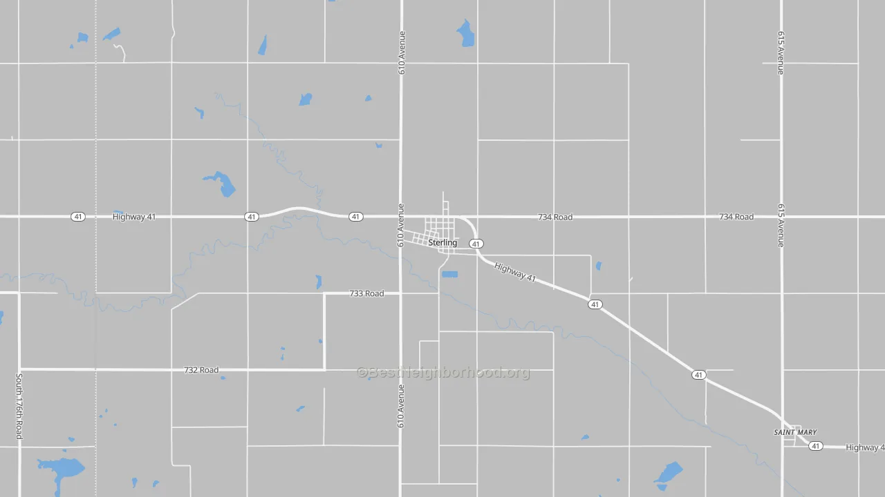 Bike Grade map of Sterling, NE