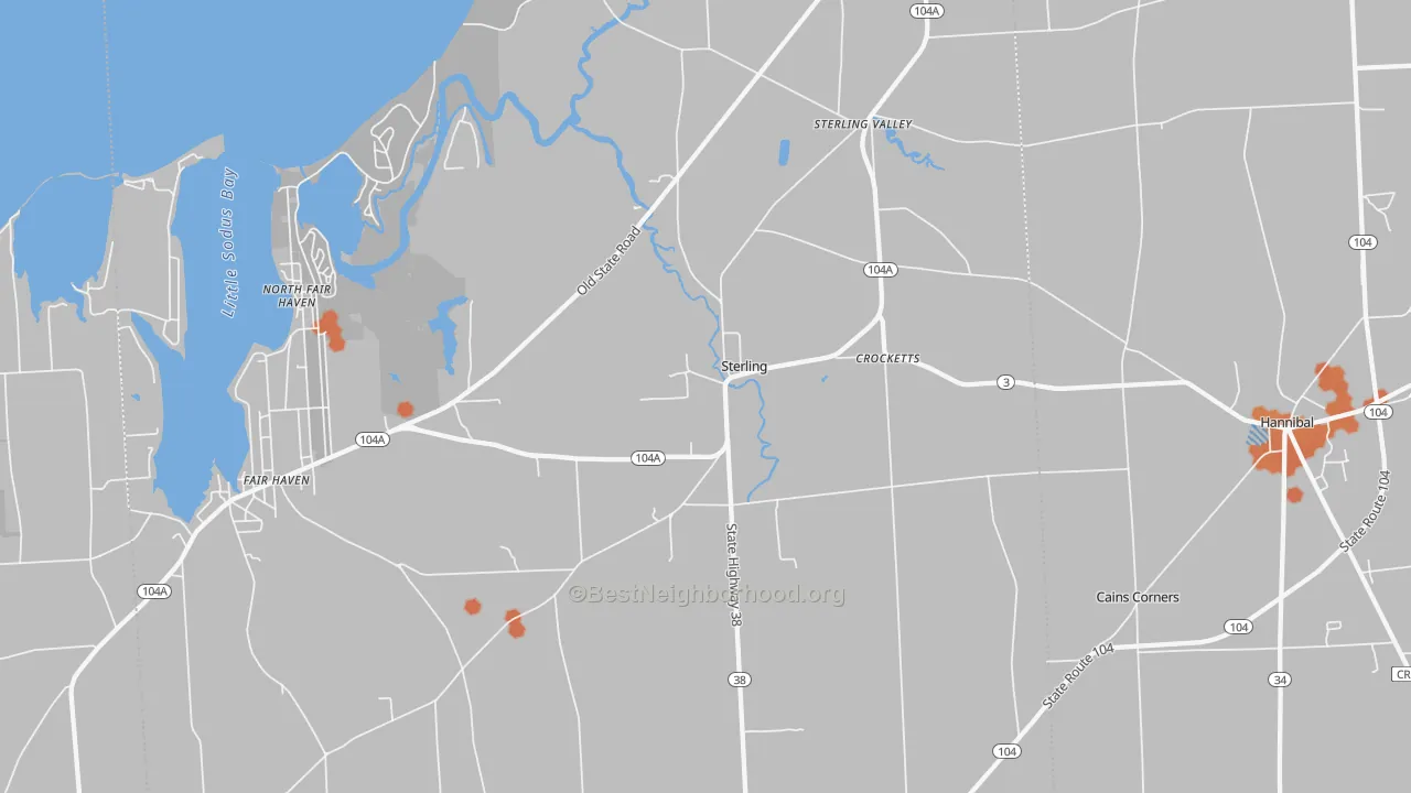 Bike Grade map of Sterling, NY