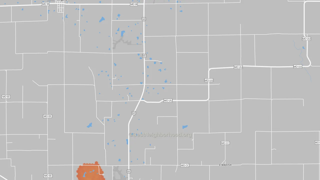 Bike Grade map of Stet, MO