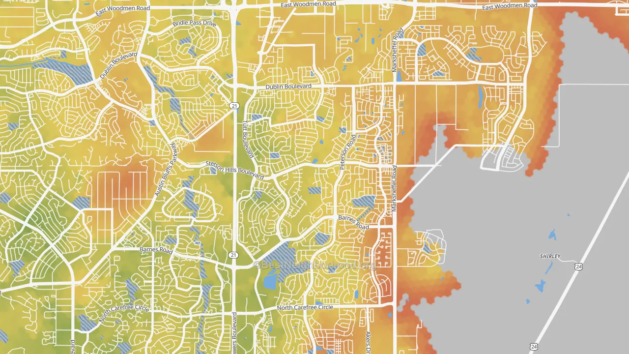 Bike Grade map of Stetson Hills, Colorado Springs, CO