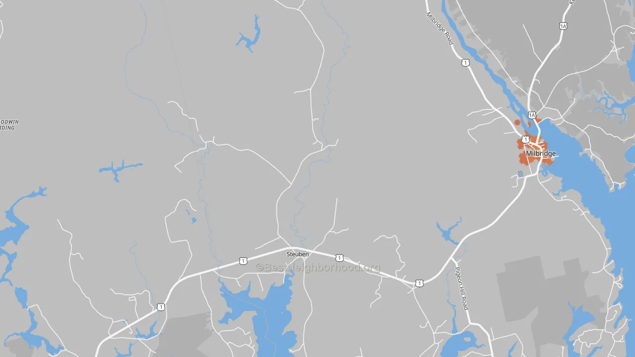 Bike Grade map of Steuben, ME