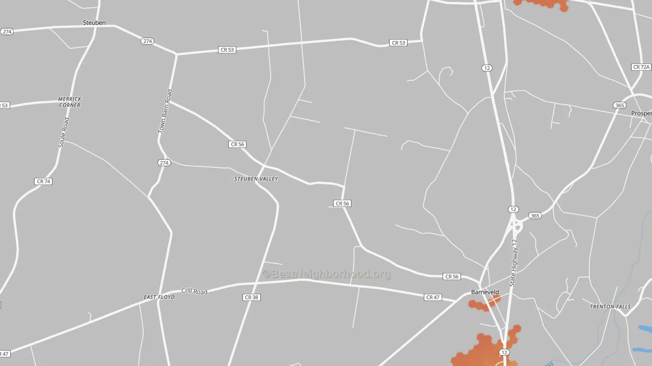 Bike Grade map of Steuben Valley, NY