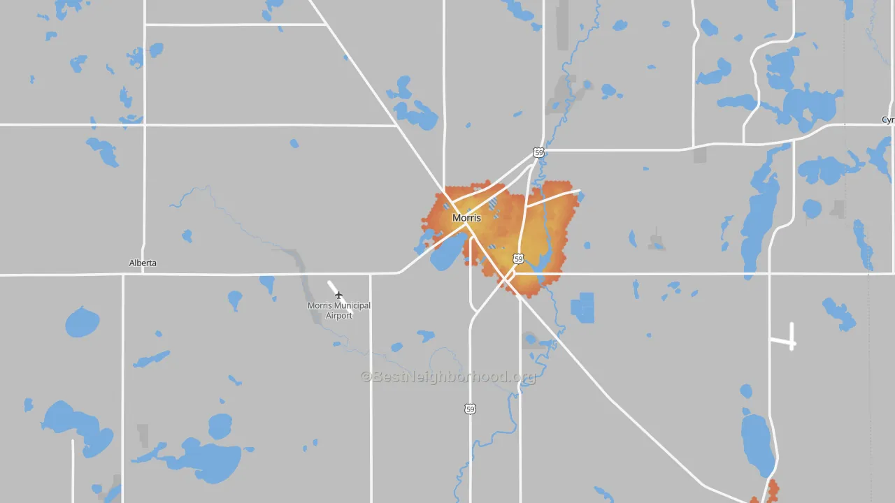Bike Grade map of Stevens County, MN