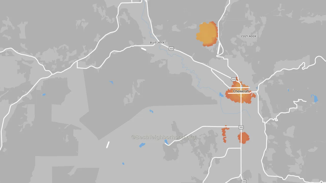 Bike Grade map of Stevens County, WA