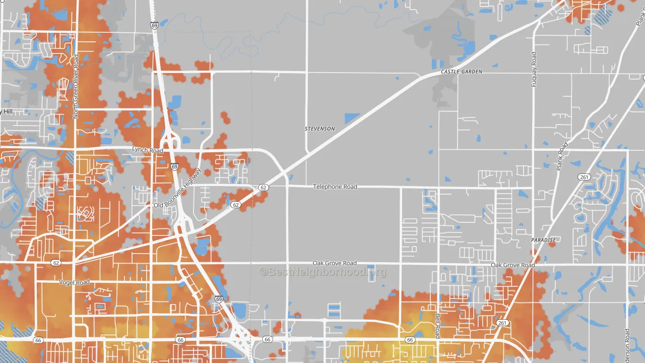 Bike Grade map of Stevenson, IN