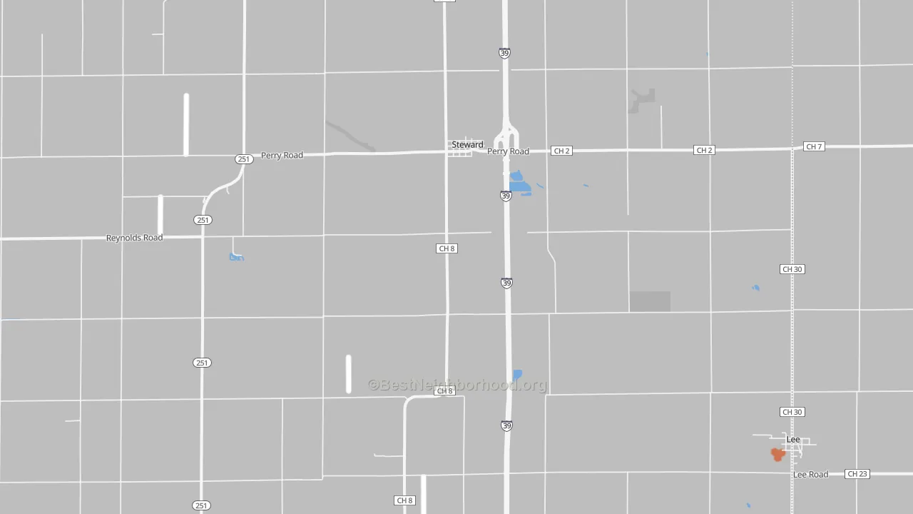 Bike Grade map of Steward, IL