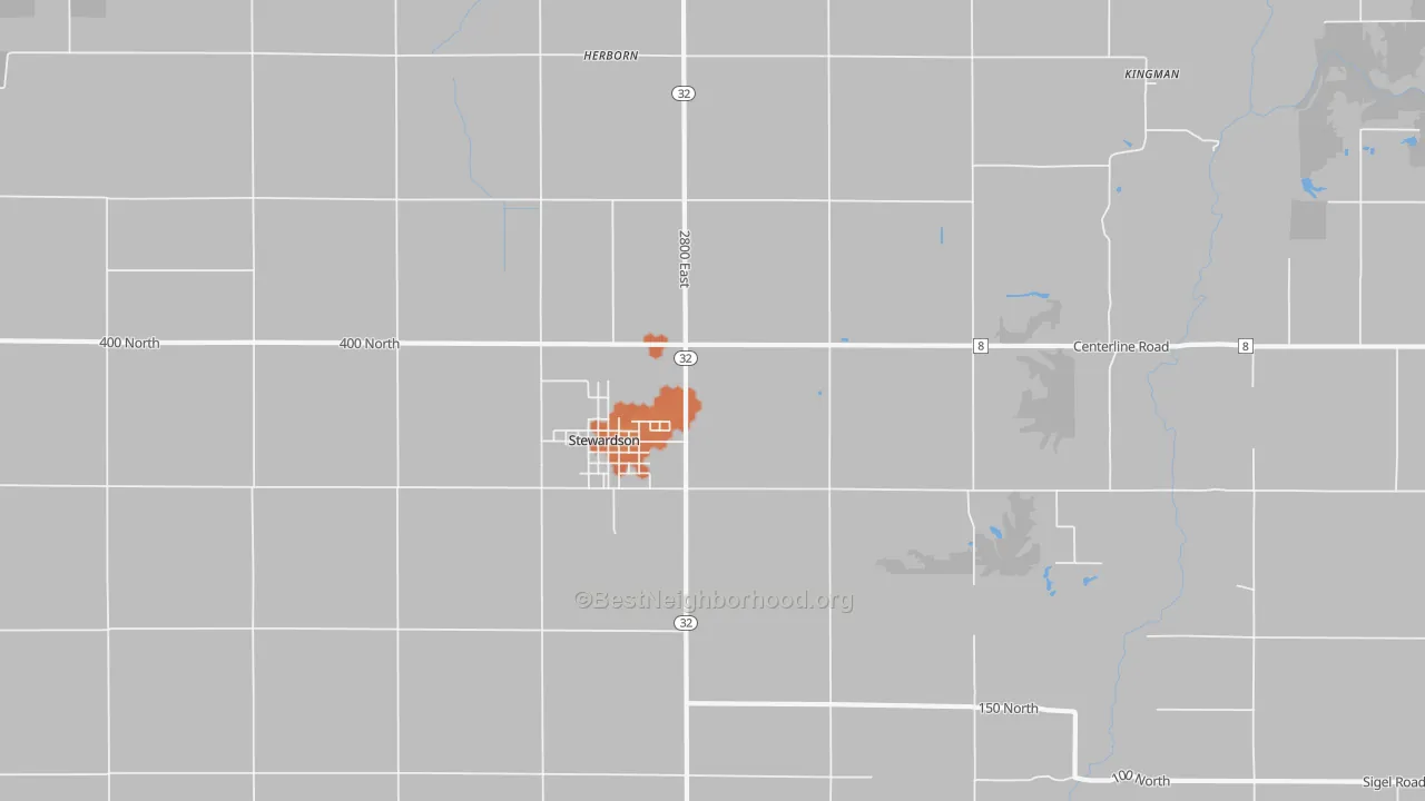 Bike Grade map of Stewardson, IL