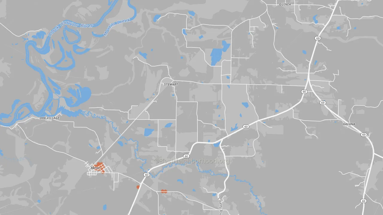 Bike Grade map of Stewart, AL