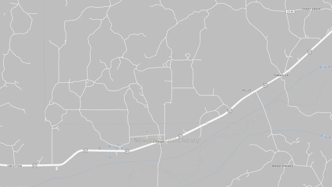 Bike Grade map of Stewart, MS