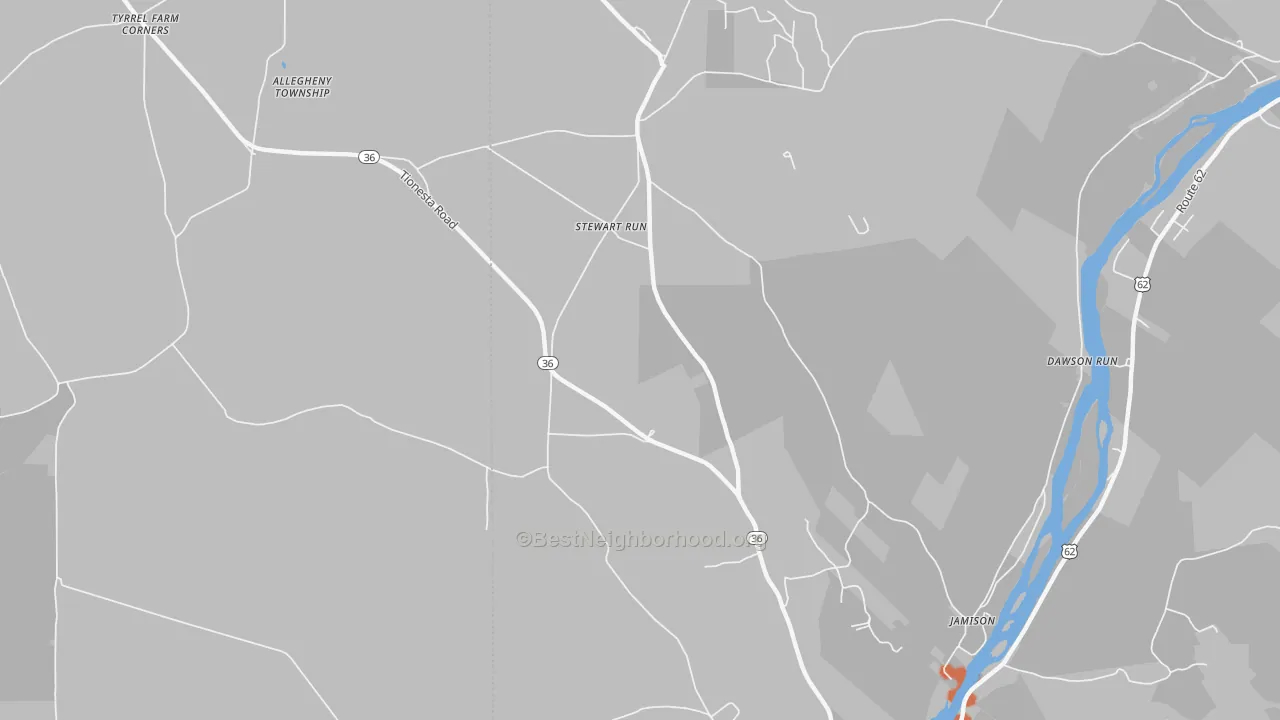 Bike Grade map of Stewart Run, PA