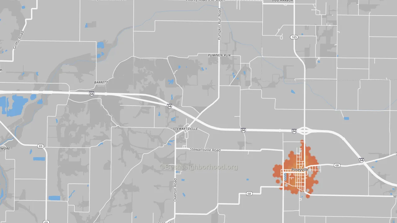 Bike Grade map of Stewartsville, IN