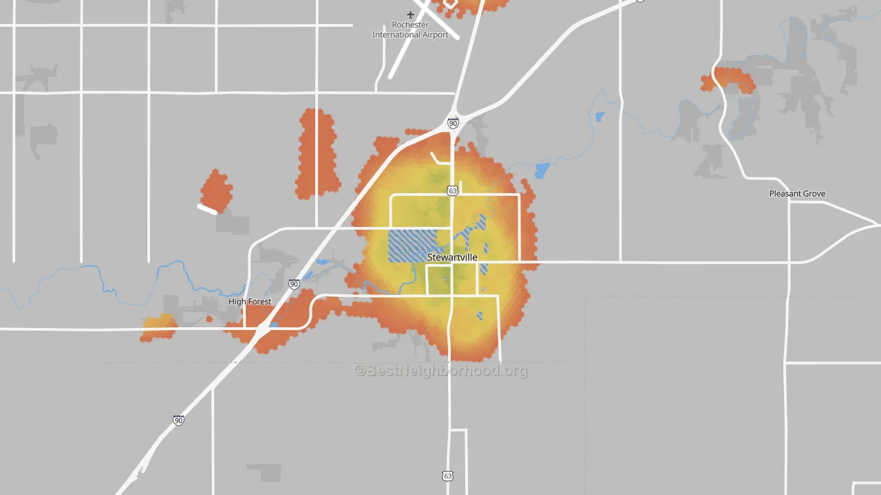 Bike Grade map of Stewartville, MN