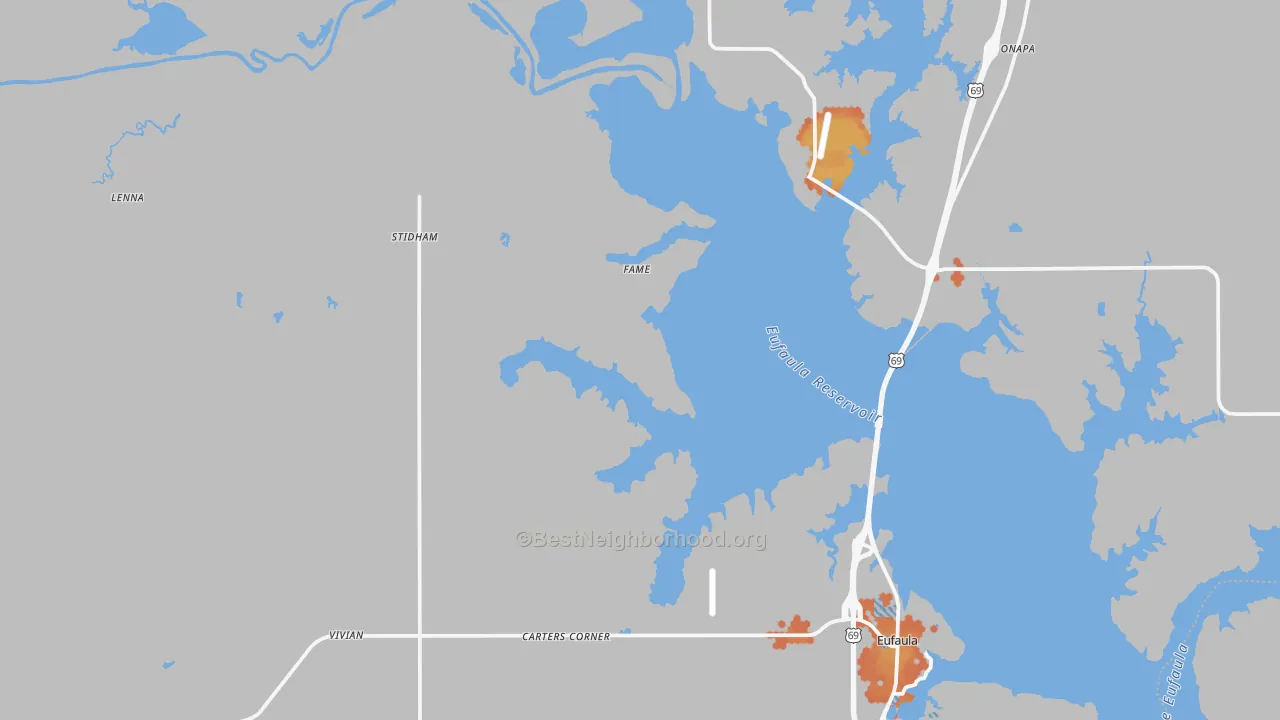 Bike Grade map of Stidham, OK