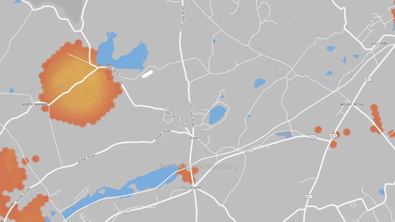 Bike Grade map of Stier, PA