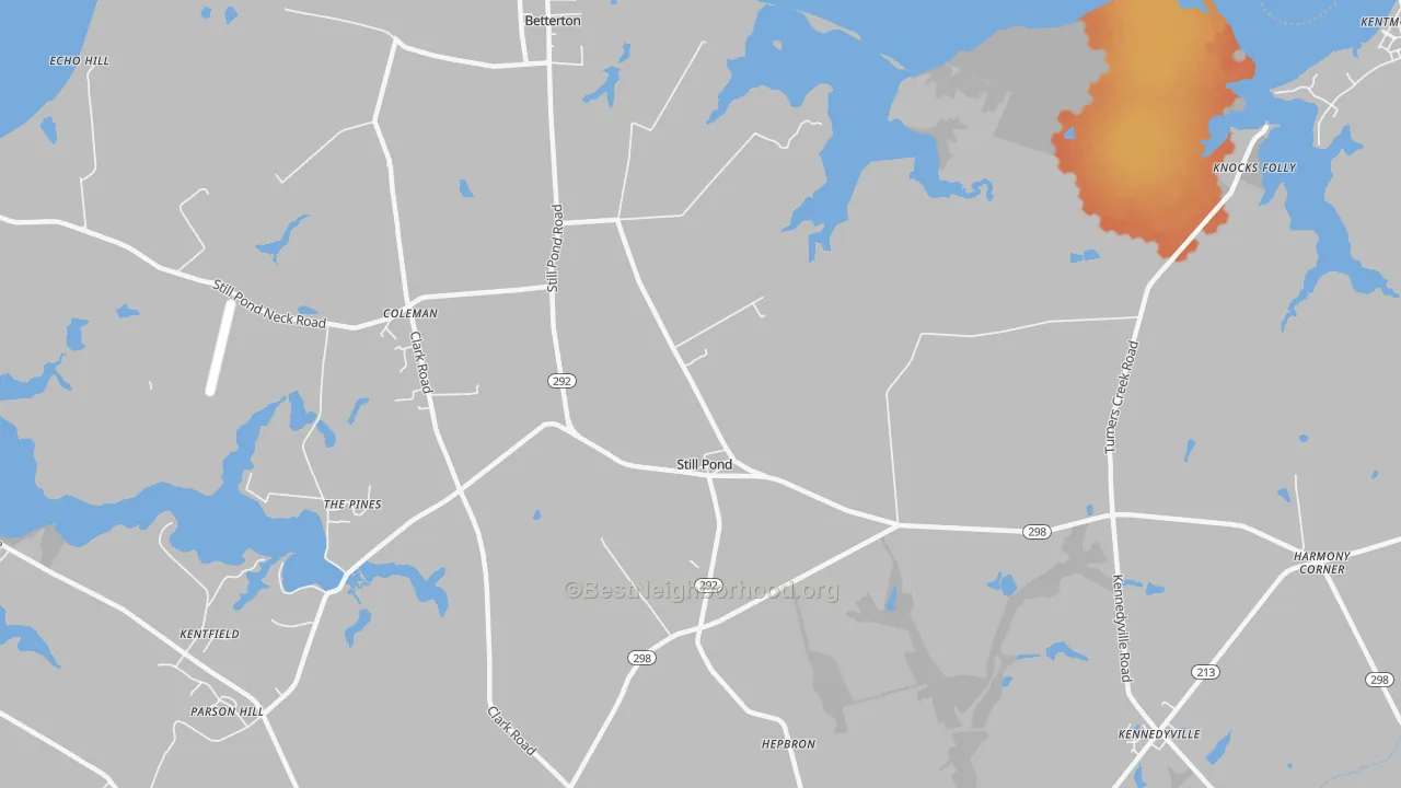 Bike Grade map of Still Pond, MD