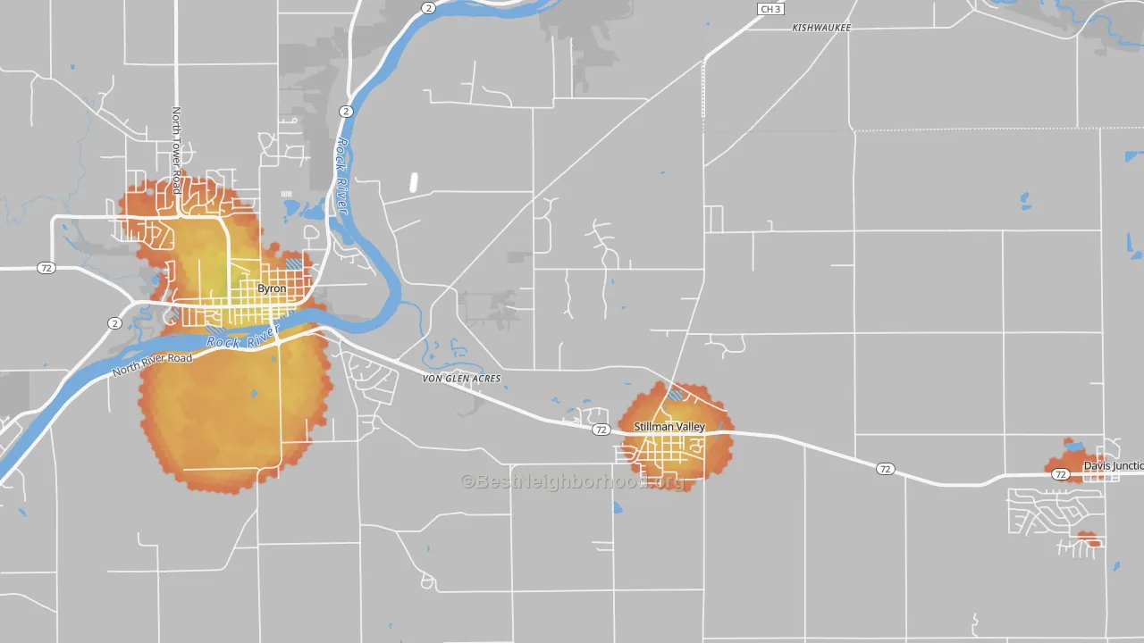 Bike Grade map of Stillman Valley, IL