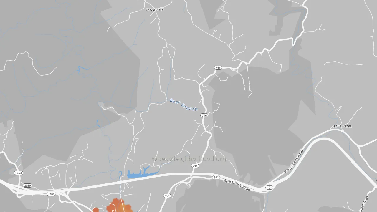 Bike Grade map of Stillwater, KY