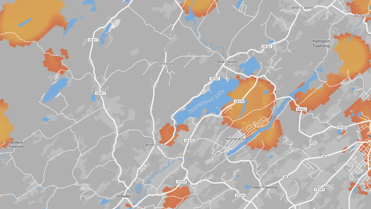 Bike Grade map of Stillwater, NJ
