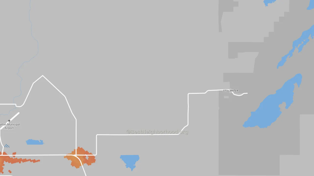 Bike Grade map of Stillwater, NV