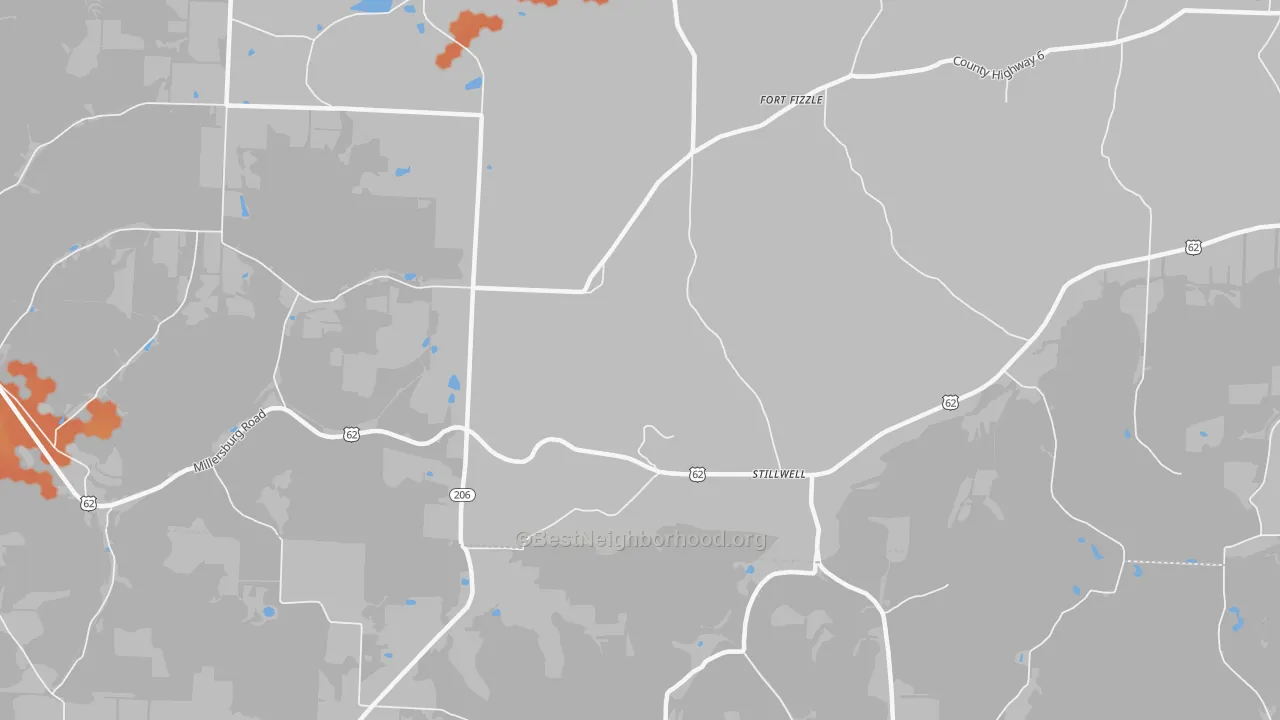 Bike Grade map of Stillwell, OH