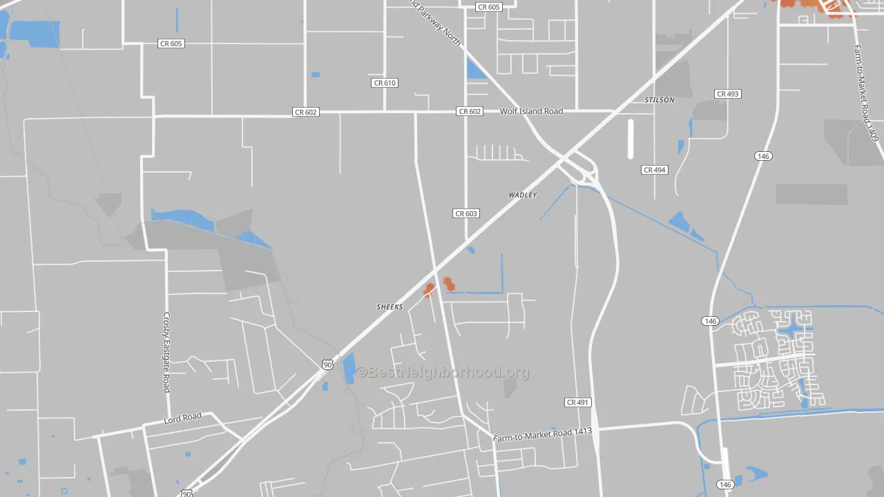 Bike Grade map of Stilson, TX