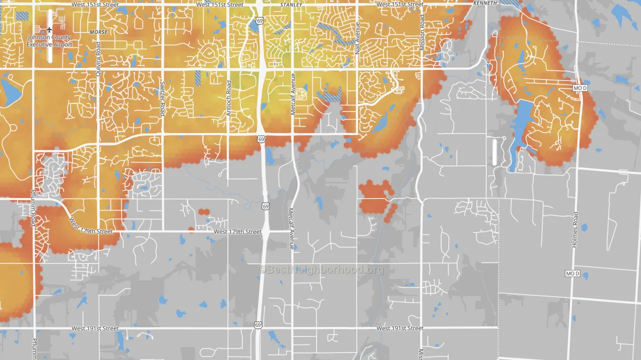 Bike Grade map of Stilwell, KS
