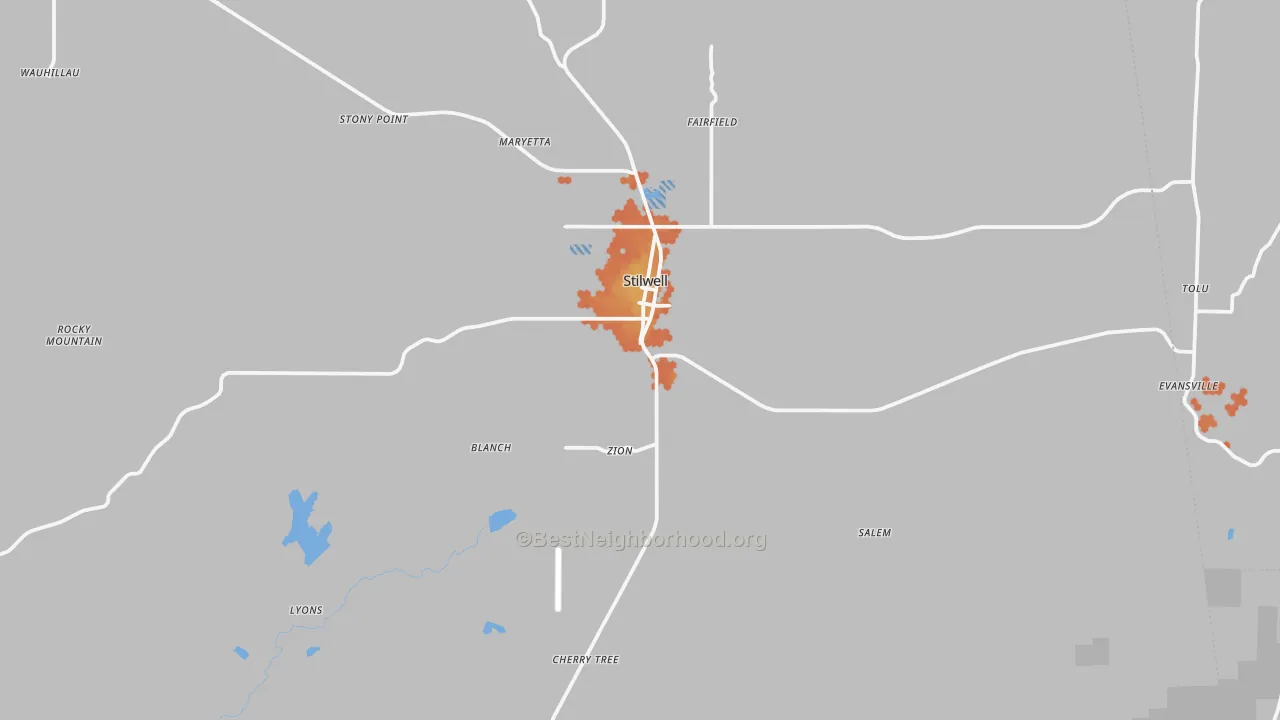 Bike Grade map of Stilwell, OK