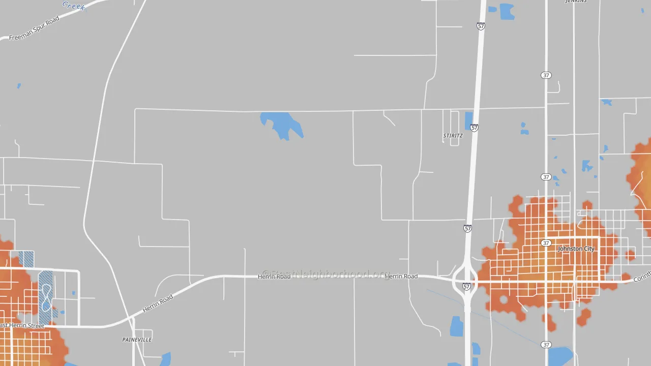 Bike Grade map of Stiritz, IL