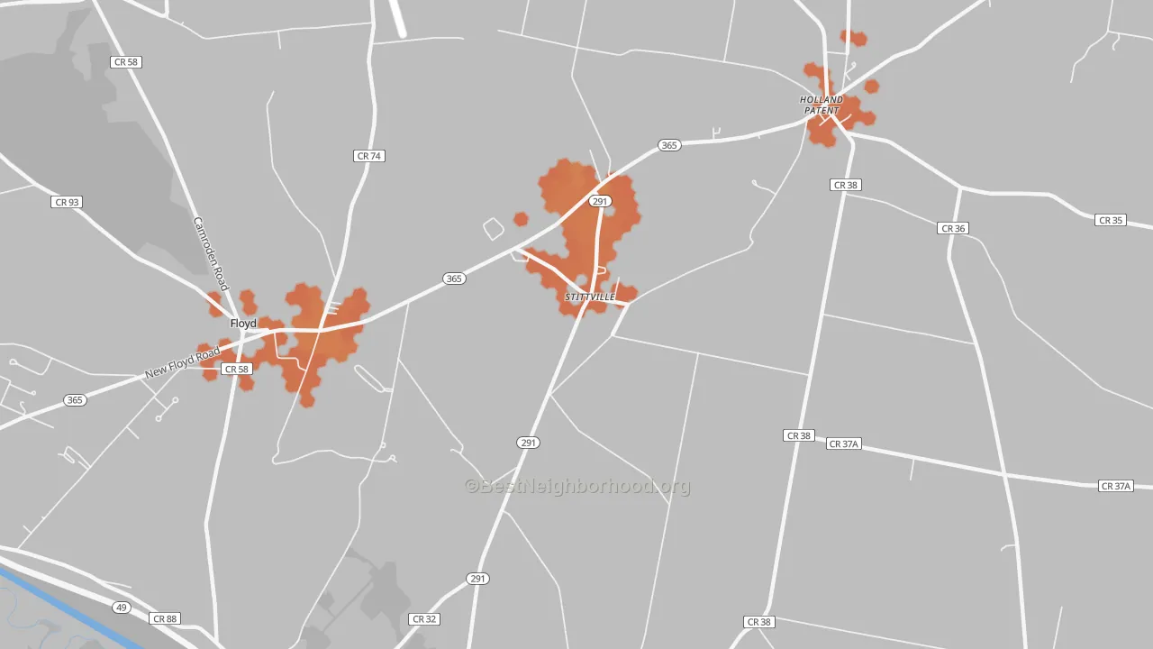 Bike Grade map of Stittville, NY