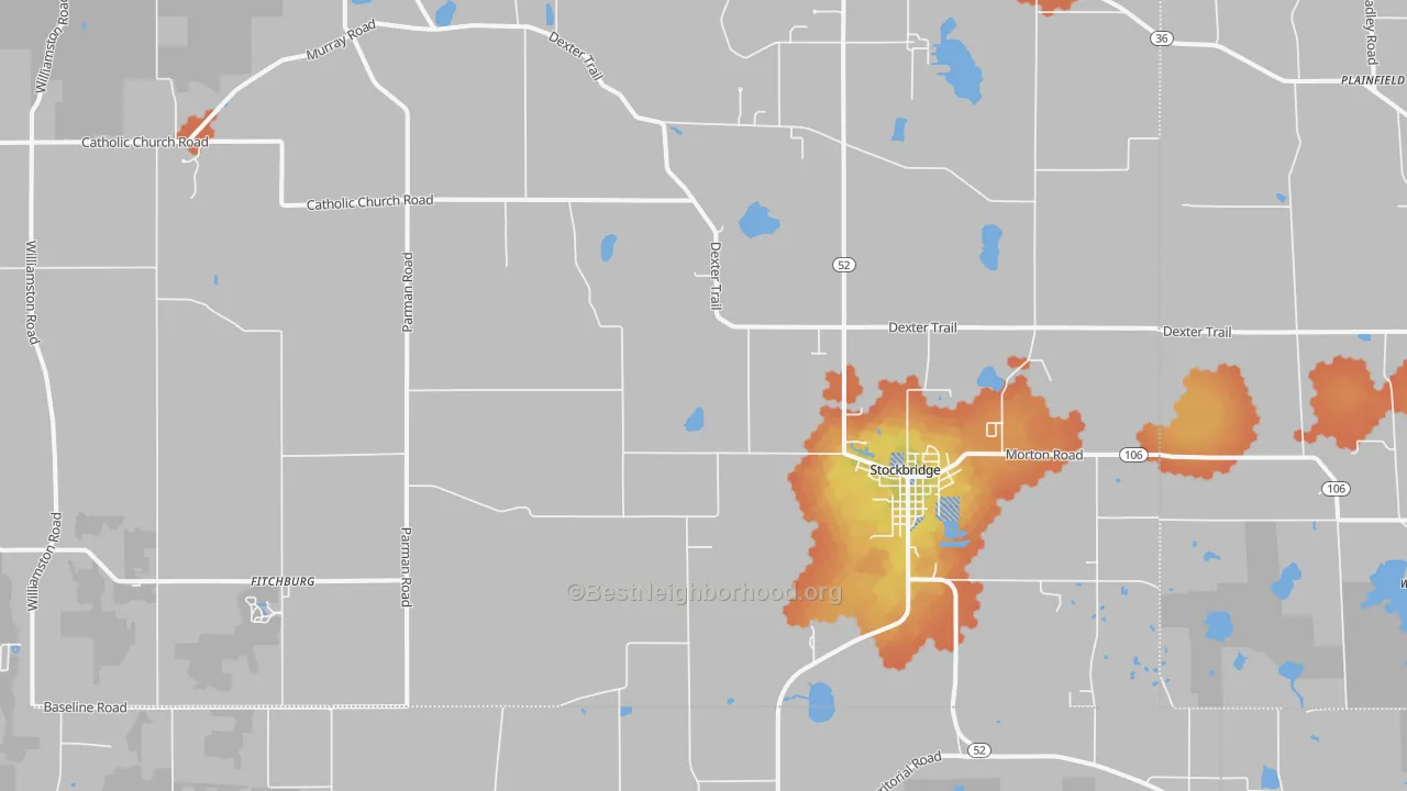 Bike Grade map of Stockbridge, MI
