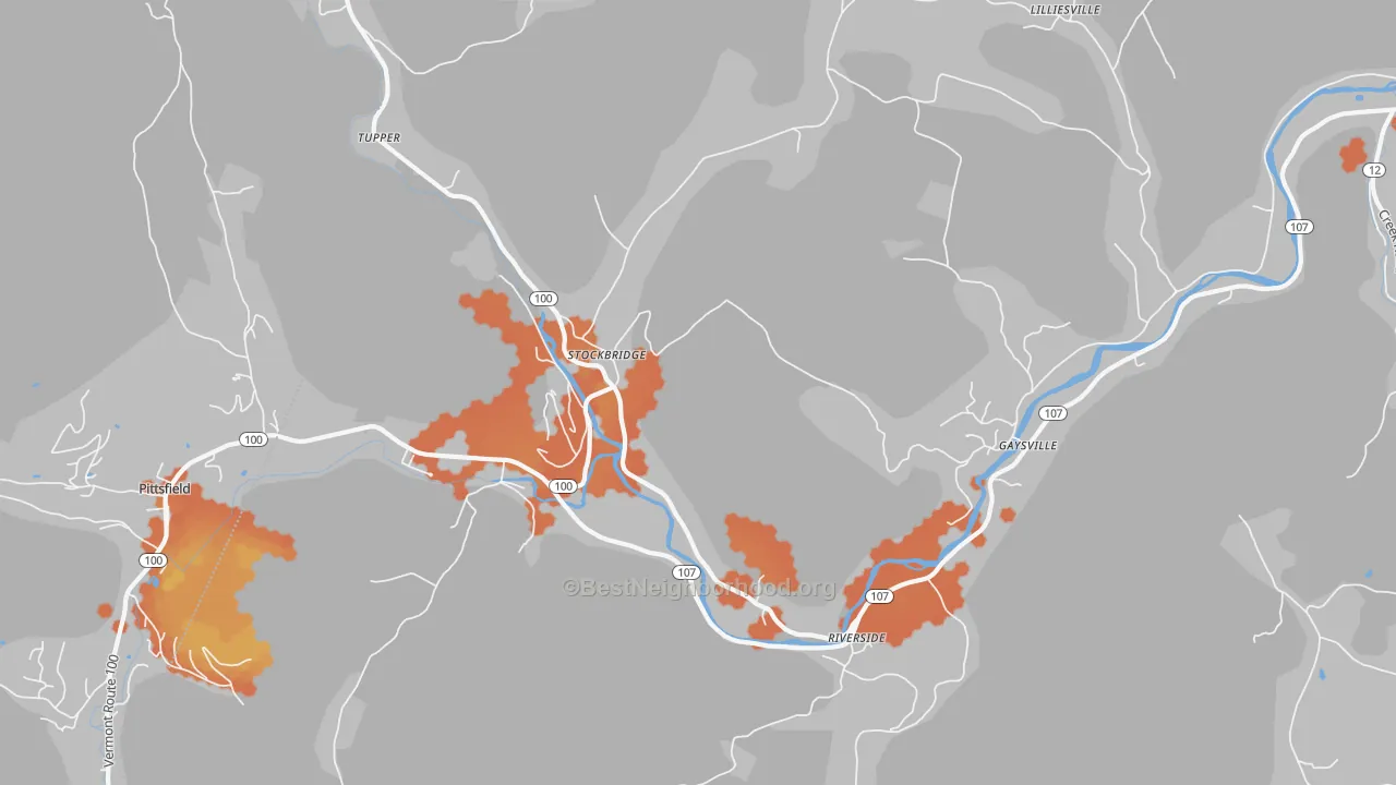 Bike Grade map of Stockbridge, VT