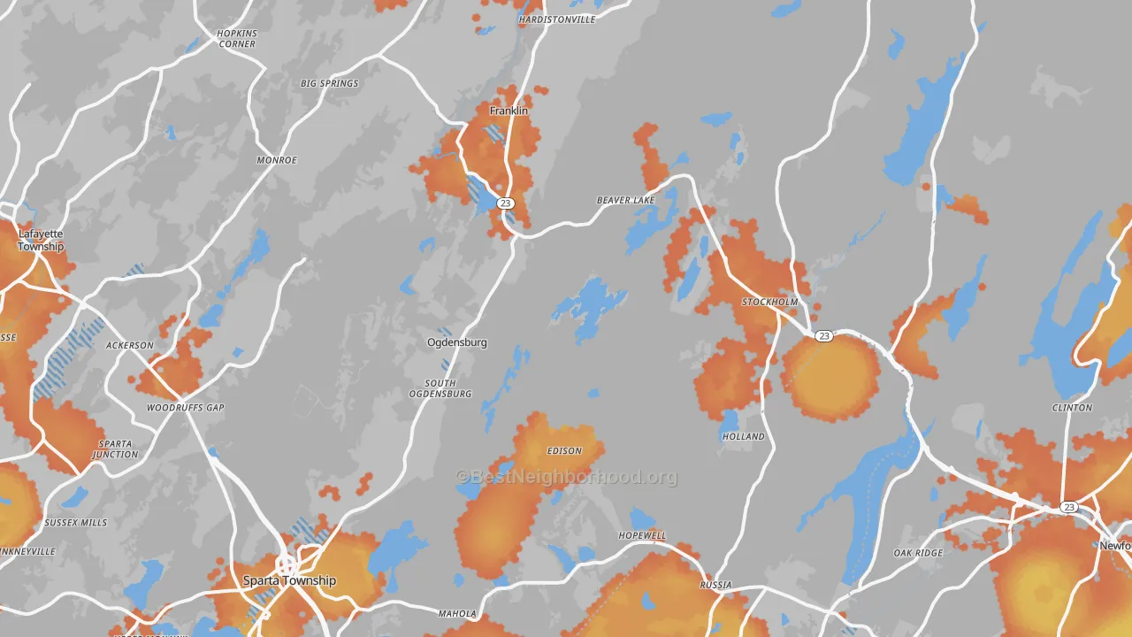 Bike Grade map of Stockholm, NJ