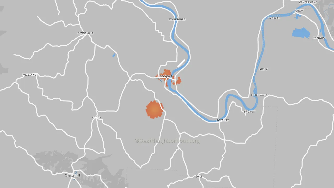Bike Grade map of Stockport, OH