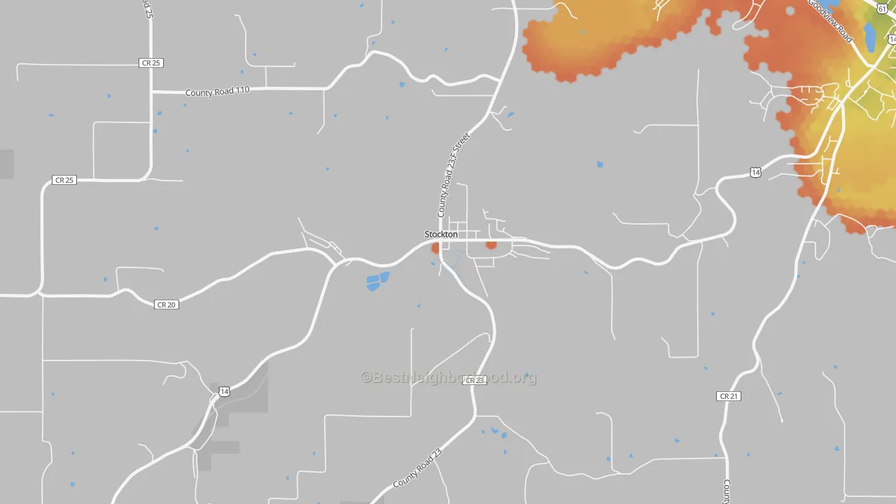 Bike Grade map of Stockton, MN