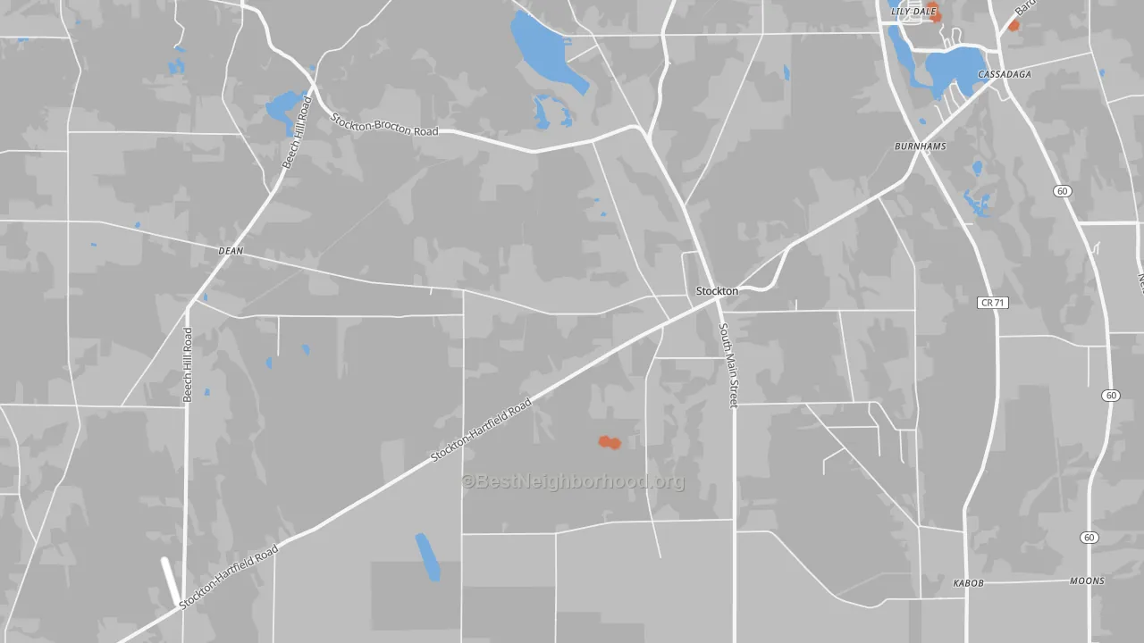 Bike Grade map of Stockton, NY