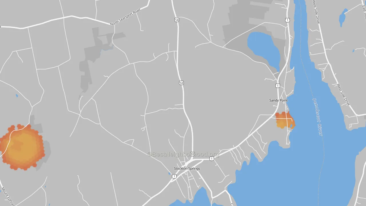 Bike Grade map of Stockton Springs, ME