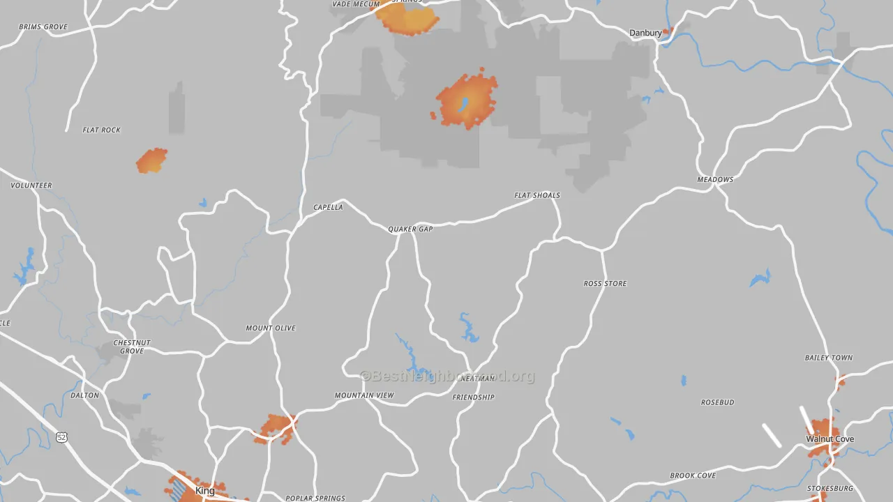 Bike Grade map of Stokes County, NC