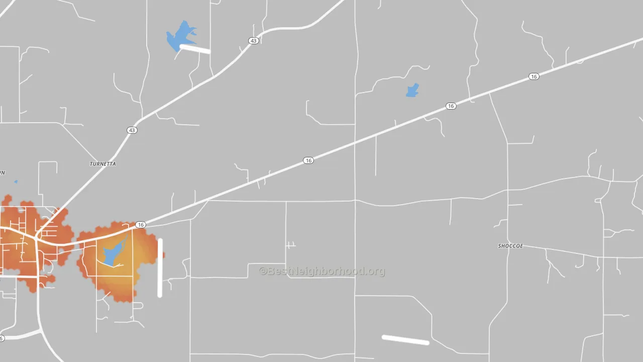 Bike Grade map of Stokes, MS