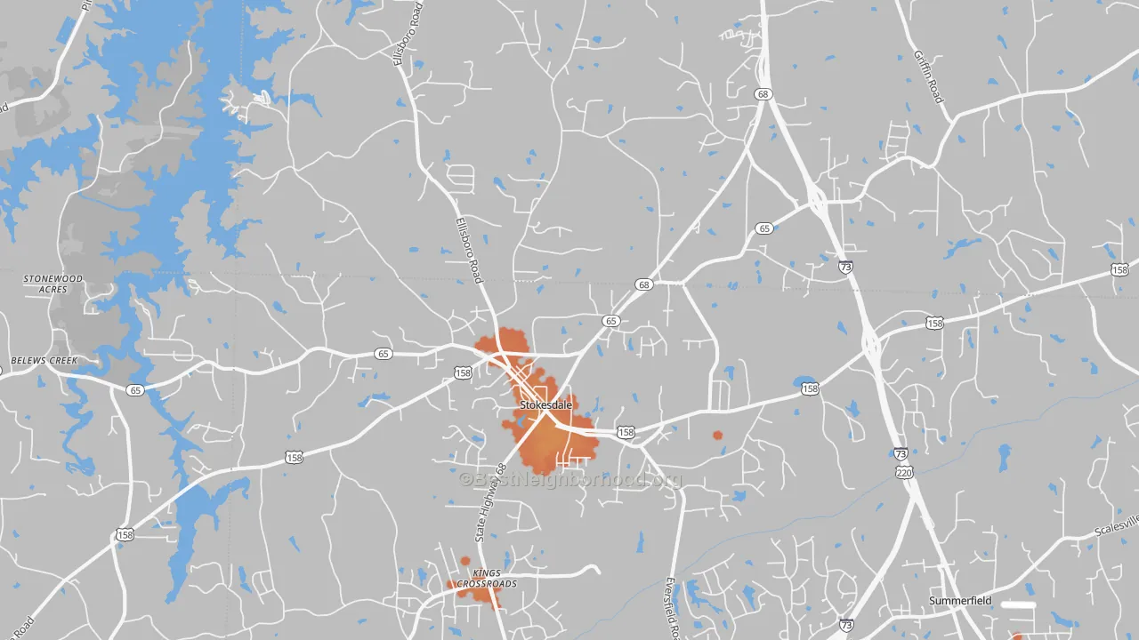 Bike Grade map of Stokesdale, NC
