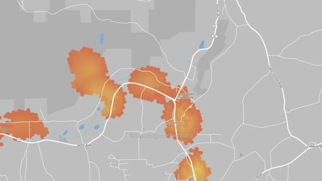 Bike Grade map of Stokesdale, PA