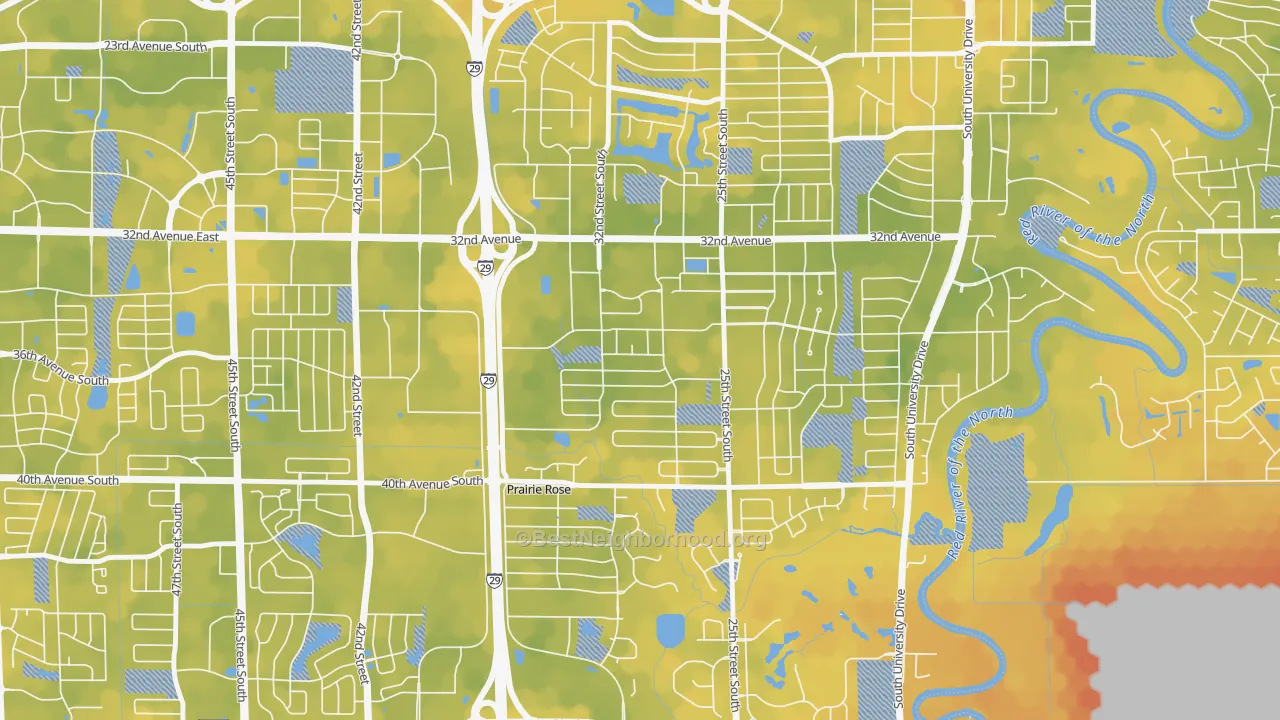 Bike Grade map of Stone Bridge, Fargo, ND