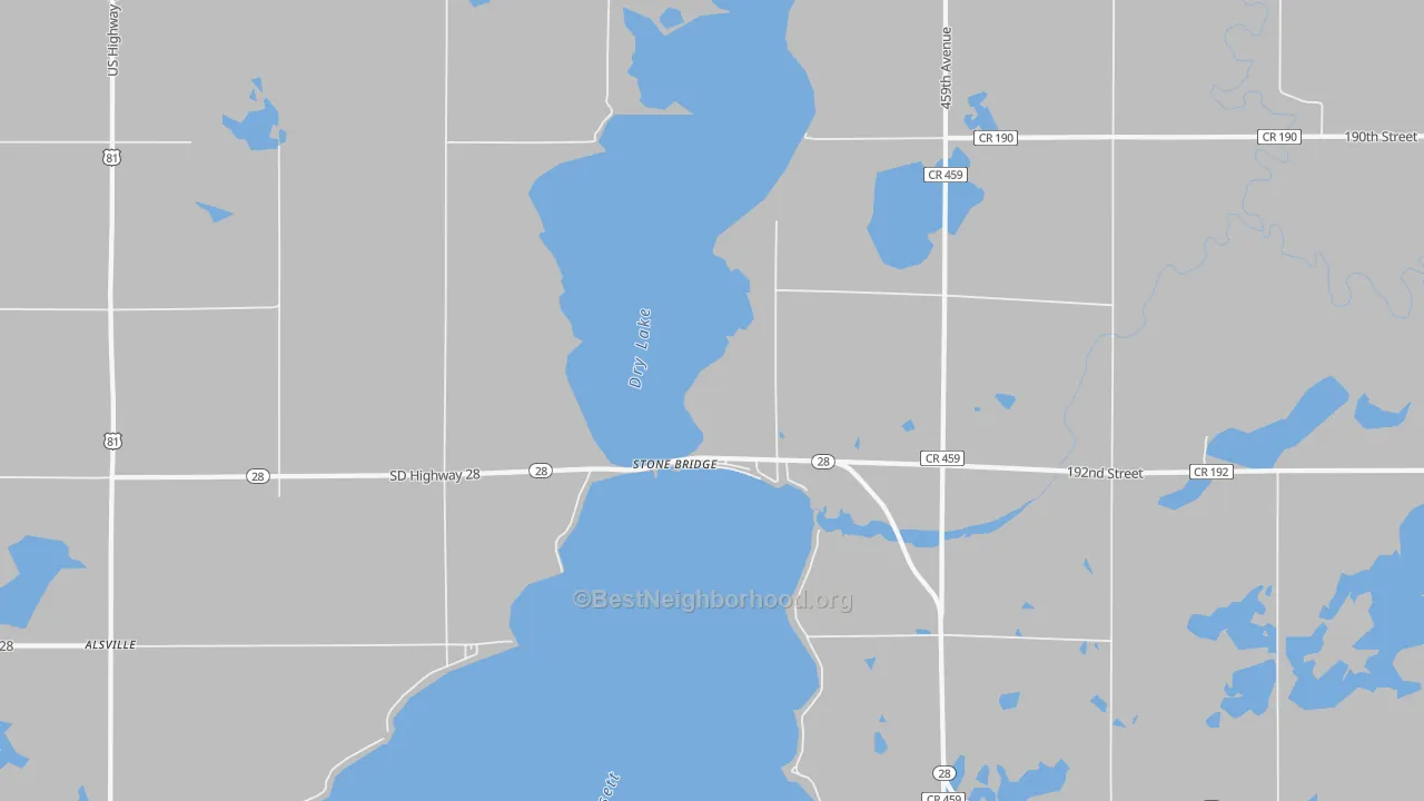 Bike Grade map of Stone Bridge, SD