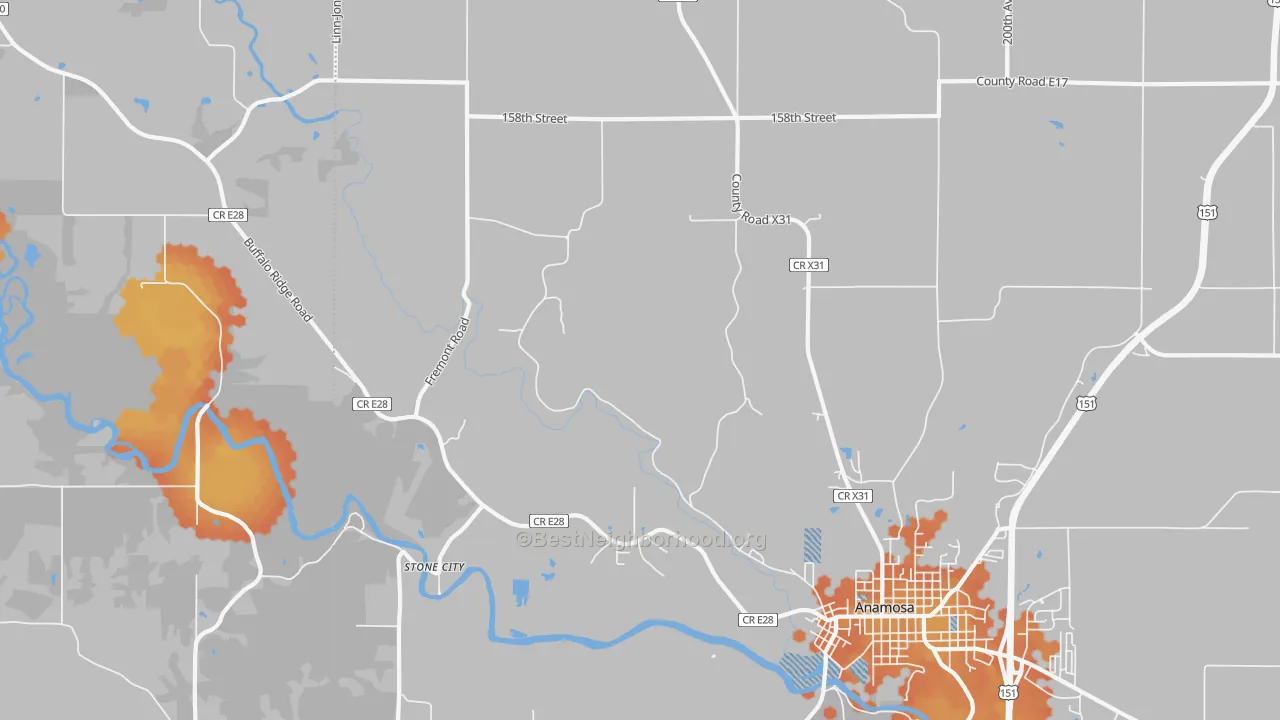 Bike Grade map of Stone City, IA